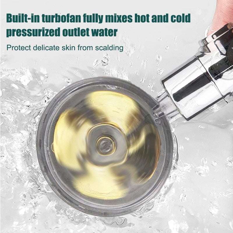 Water Saving Flow 360° Rotating High-Pressure Showerhead