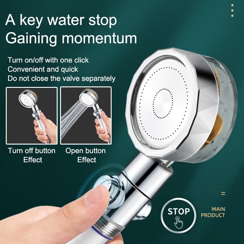 Water Saving Flow 360° Rotating High-Pressure Showerhead